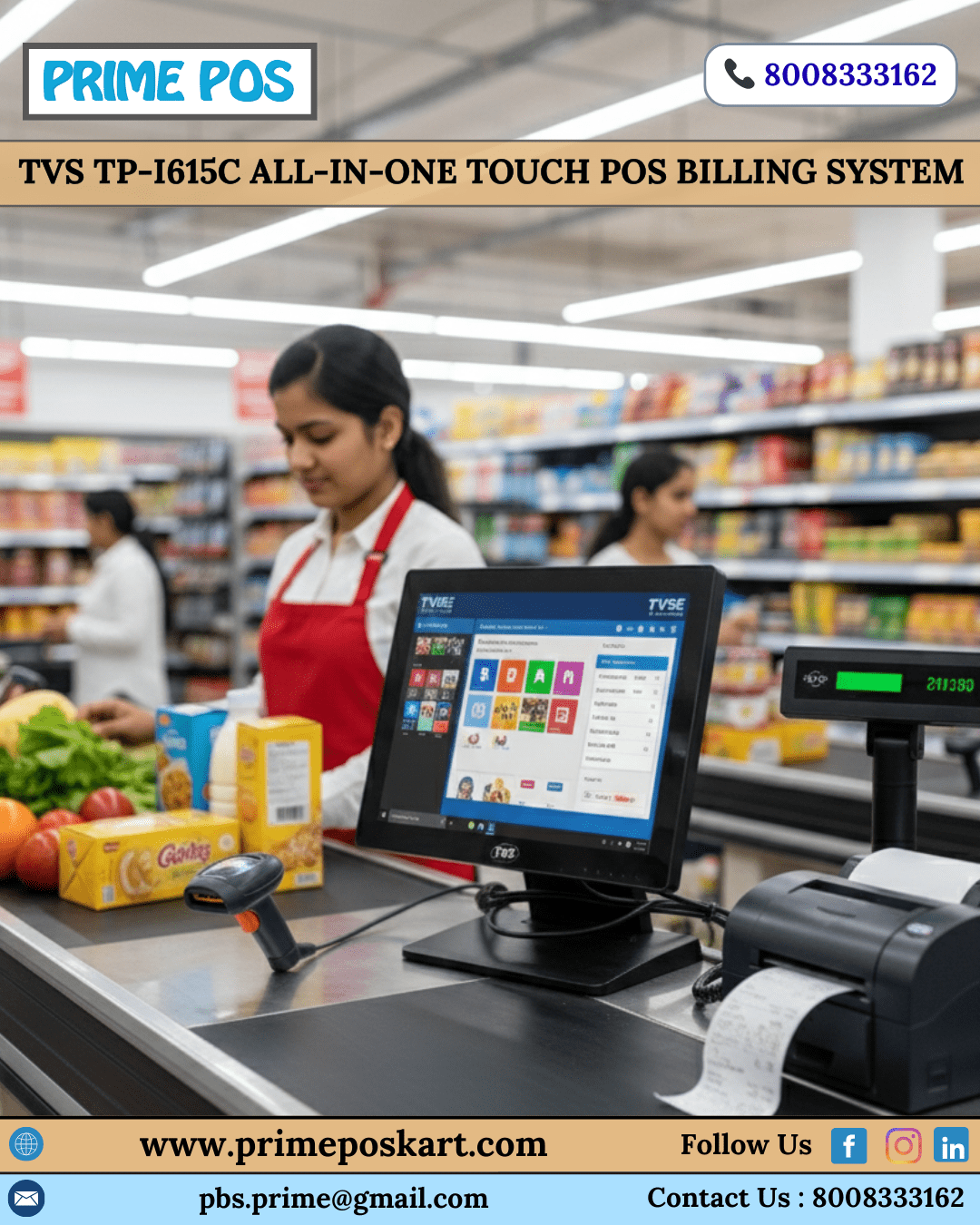 TVS TP-i615c All-in-One Touch POS Billing System
